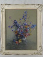 A framed watercolour still lif