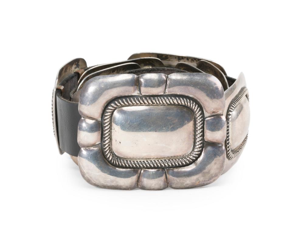 A FRANK PATANIA SILVER CONCHO BELTA
