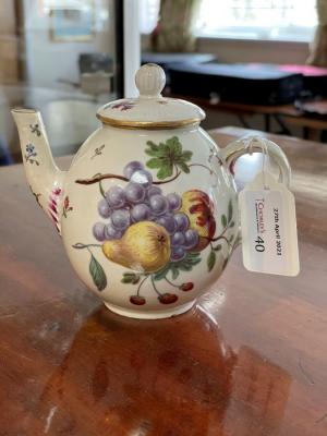 A Frankenthal oviform teapot, circa