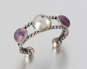 A FRED DAVIS SILVER AND AMETHY