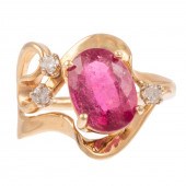 A FREEFORM PINK TOURMALINE & D