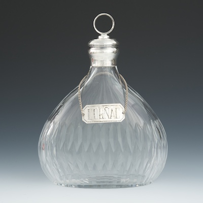 A French 950 Silver and Diamond Cut