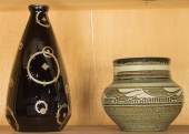A FRENCH ART DECO BLACK GLASS