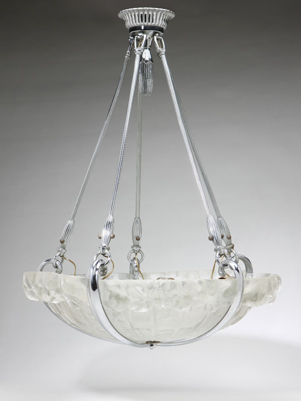 A French Art Deco molded frosted