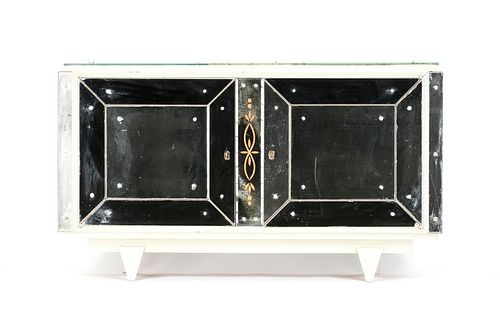 A FRENCH ART MODERNE MIRRORED AND