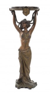 A French Art Nouveau Bronze Fi