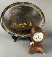 A FRENCH BALLOON CLOCK AND A T