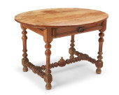 A FRENCH BAROQUE TURNED WOOD T