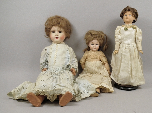 A French bisque headed costume doll
