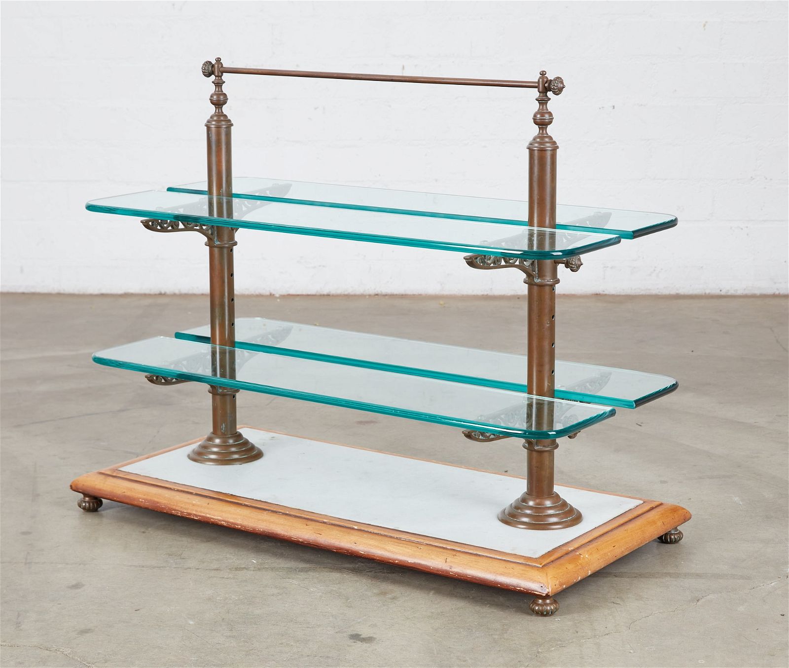 A FRENCH BRASS AND MARBLE