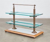 A FRENCH BRASS AND MARBLE PATI