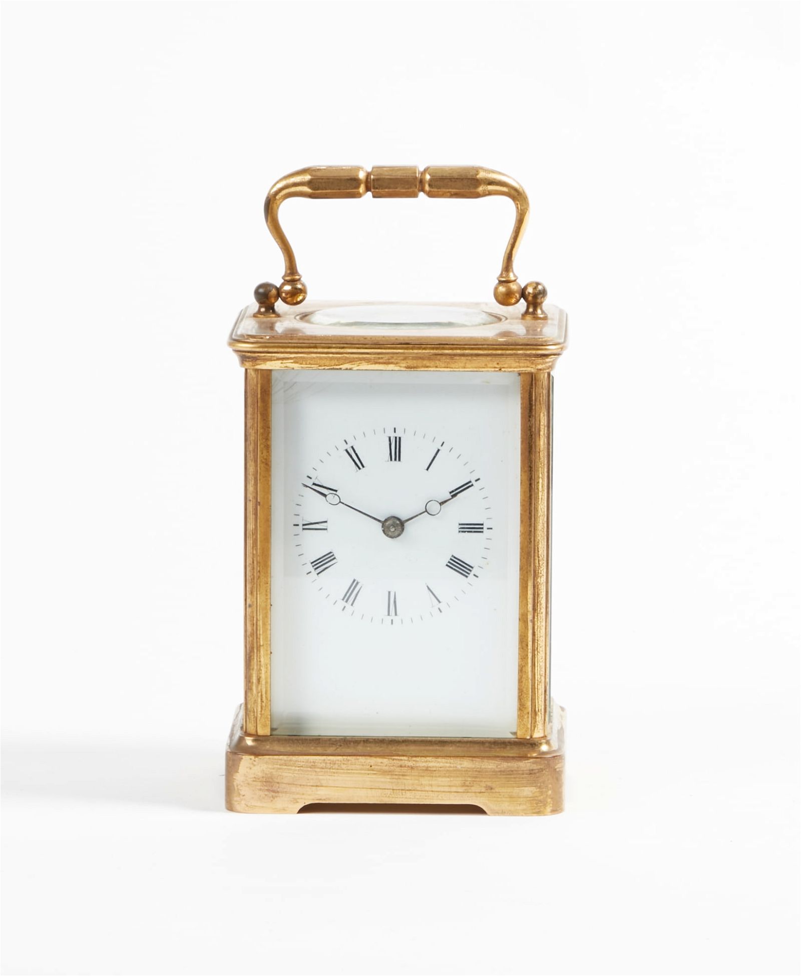 A FRENCH BRASS CARRIAGE CLOCK,