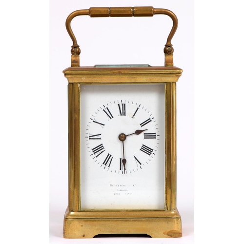 A French brass carriage clock,