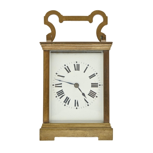 A French brass carriage clock,