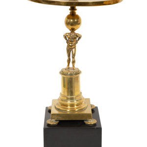 A French Brass Gong with Mallet