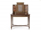 A FRENCH BRASS-INLAID MAHOGANY