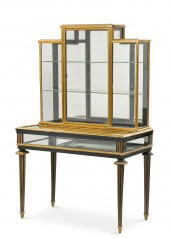 A FRENCH BRASS MOUNTED EBONIZE