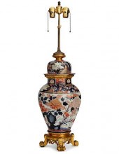 A FRENCH BRONZE AND IMARI COVE