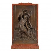 A FRENCH BRONZE AND MARBLE REL