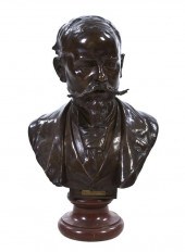 A French Bronze Bust Jules Pie