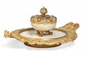A FRENCH BRONZE, ENAMEL AND AL