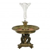 A FRENCH BRONZE, ENAMEL, MARBL
