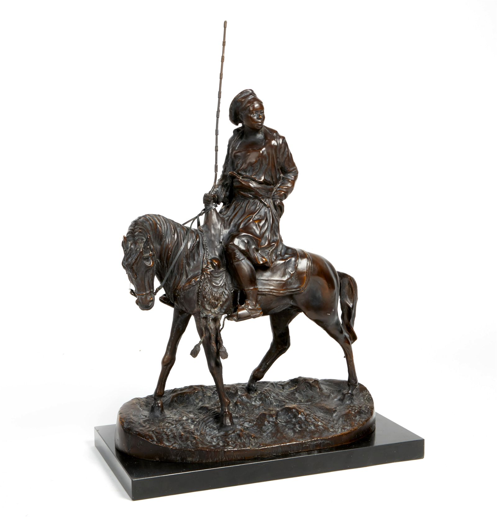 A FRENCH BRONZE MODEL OF A MAN ON