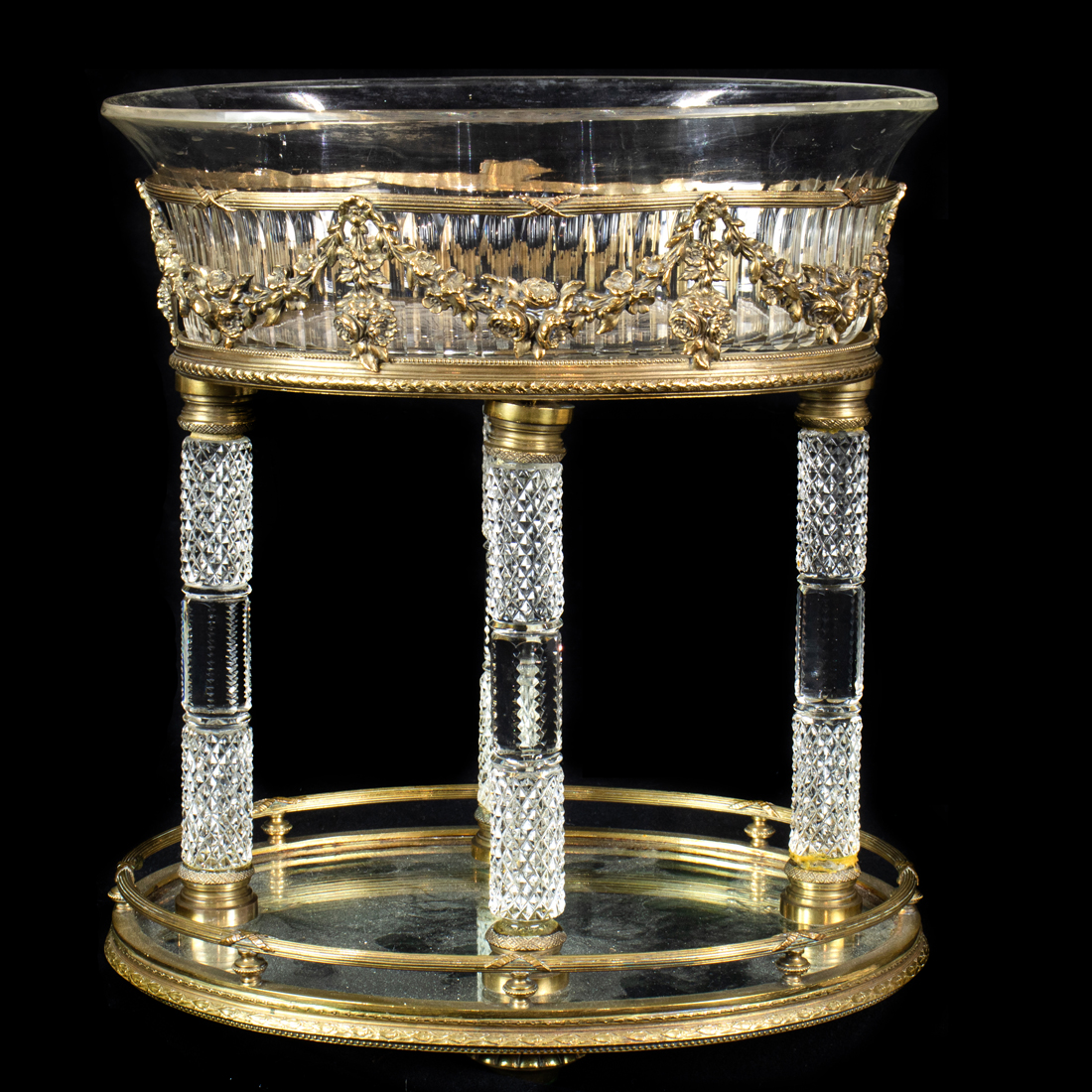 A FRENCH BRONZE MOUNTED CUT GLASS