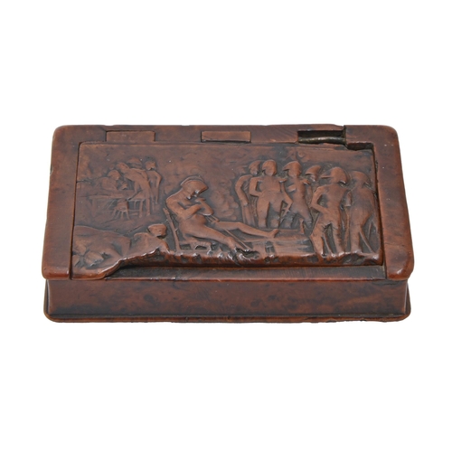 A French burr snuff box as a