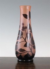 A French cameo etched glass va
