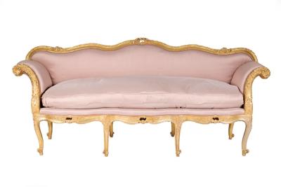 A French carved gilt wood canape of