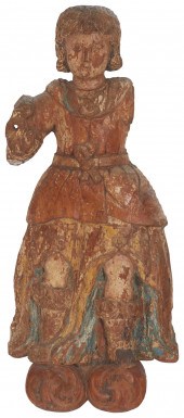 A FRENCH CARVED OAK FIGUREA Fr