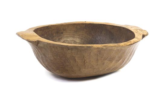 A French Carved Pine Dough Bowl