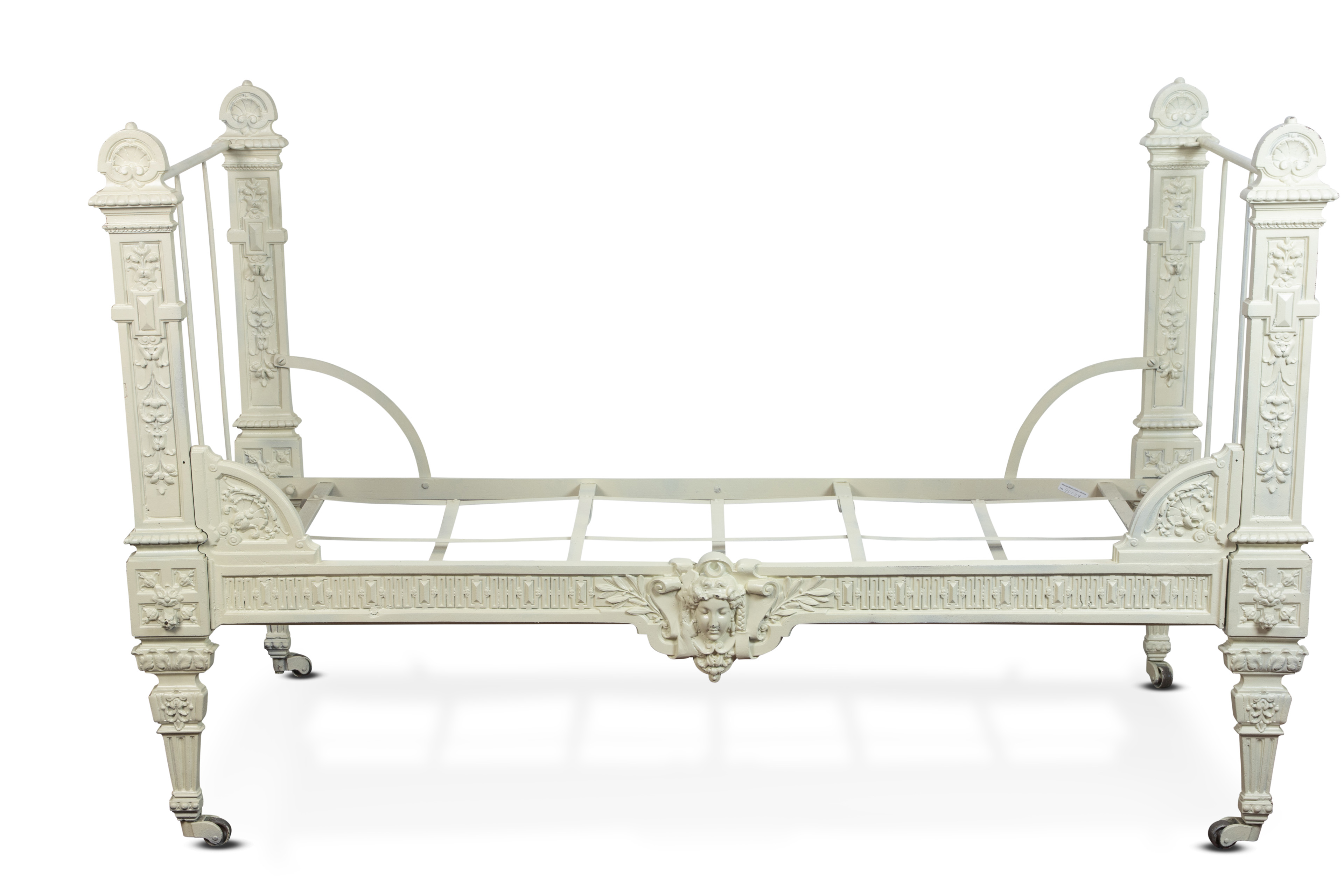 A FRENCH CAST IRON CHILD'S BED A