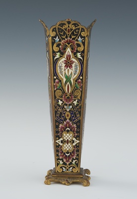 A French Champleve Vase Tapering