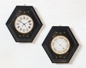 A FRENCH CLOCK AND BAROMETER,