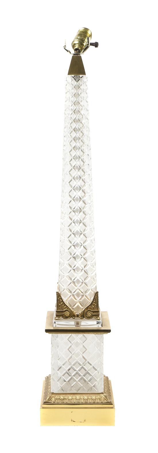 *A French Cut Glass and Brass Table