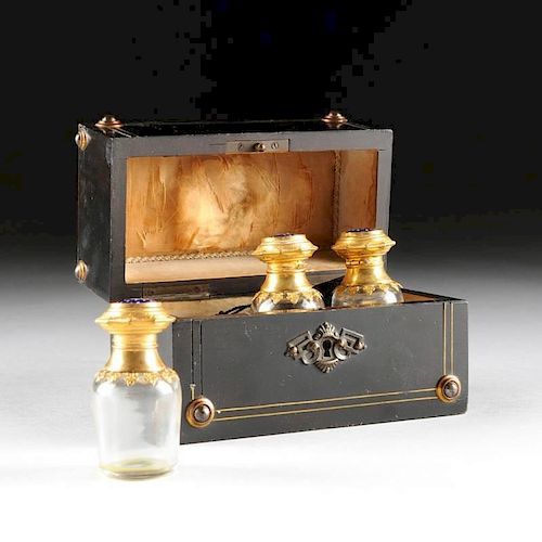 A FRENCH EGYPTIAN REVIVAL BRASS BOX