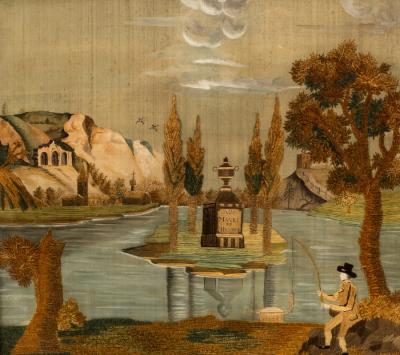 A French embroidered and silkwork