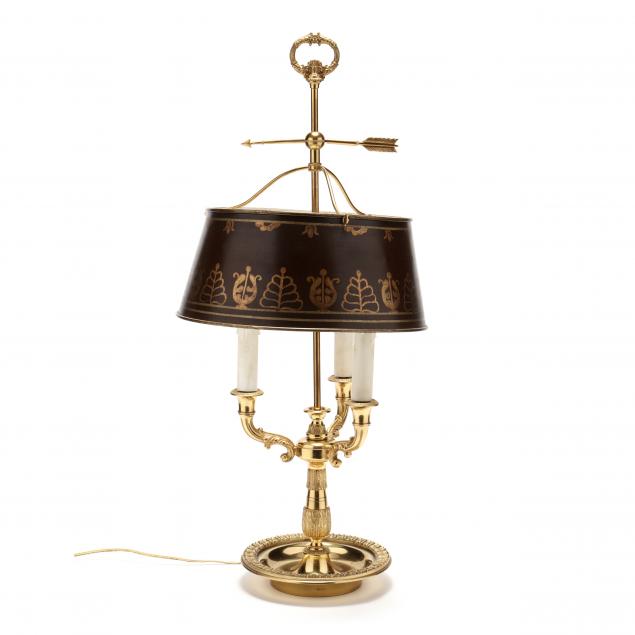 A FRENCH EMPIRE BOUILLOTTE LAMP