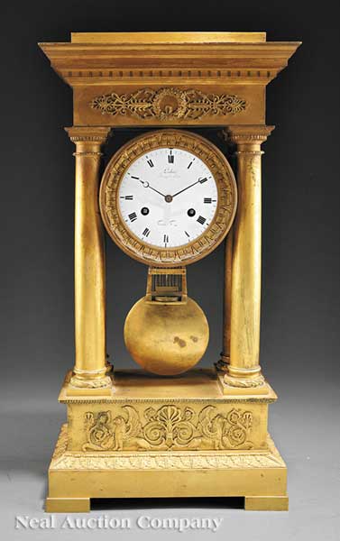 A French Empire Gilt Bronze Portico