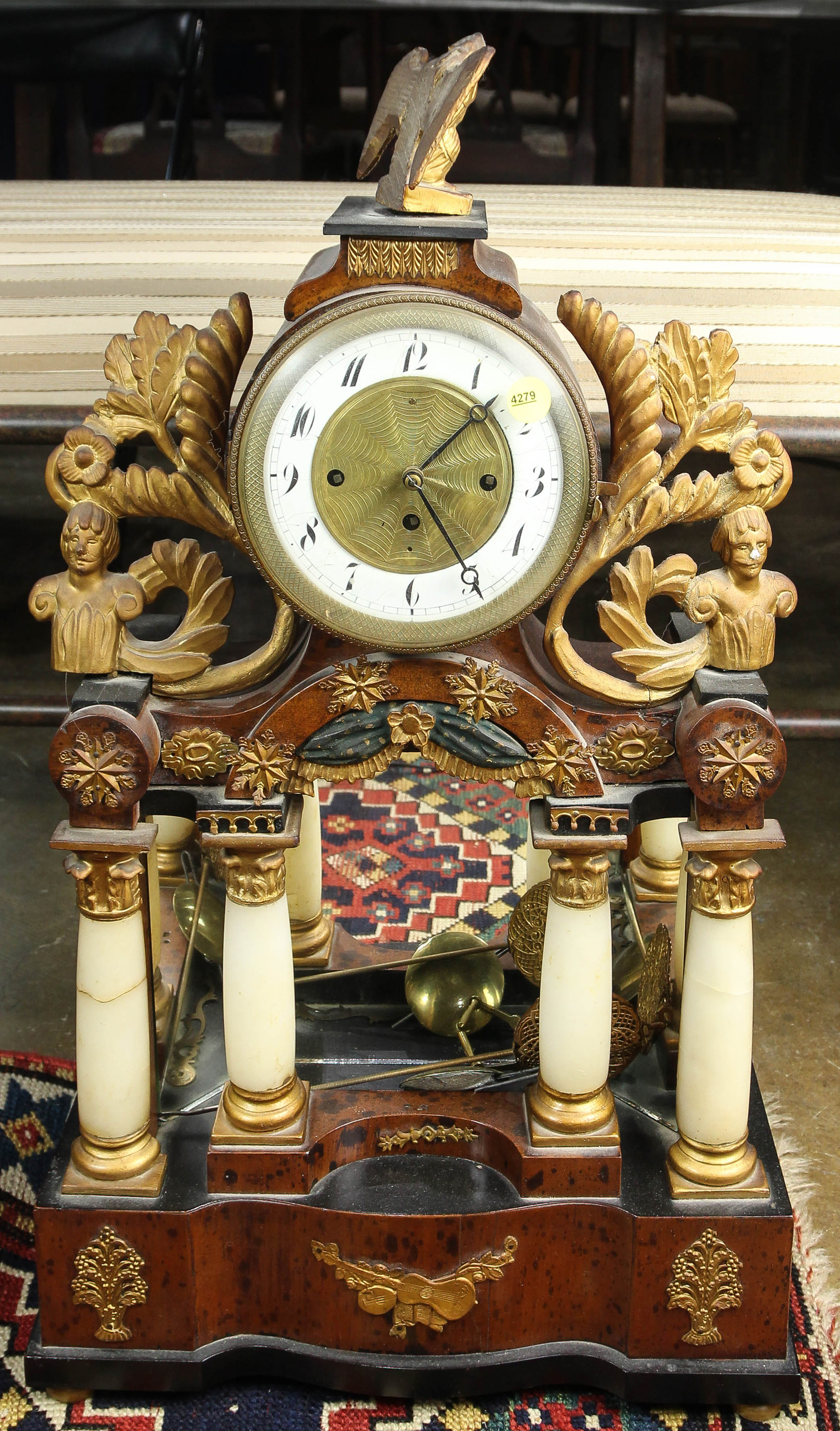 A FRENCH EMPIRE GILT WOOD AND