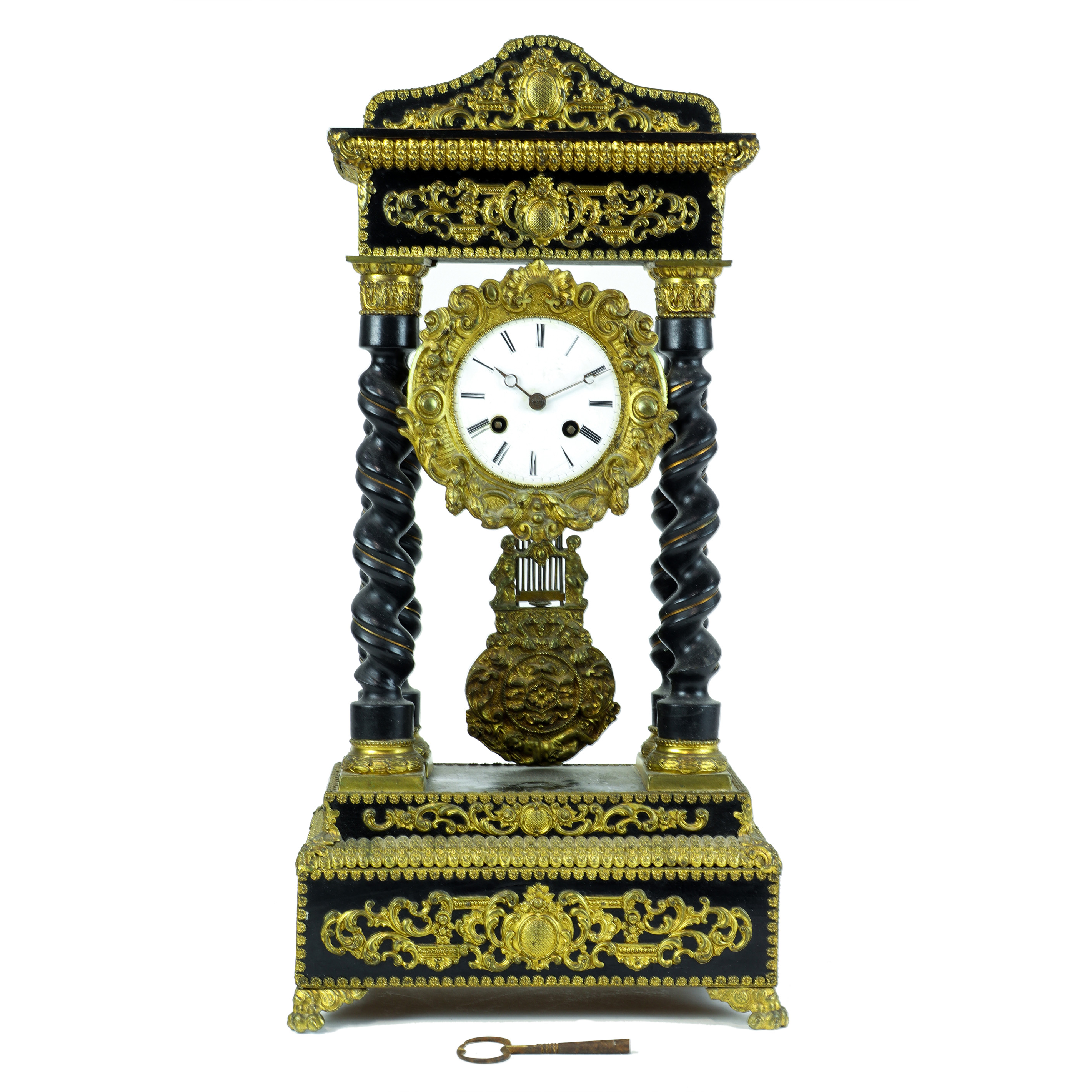 A FRENCH EMPIRE LACQUERED AND