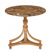 A FRENCH EMPIRE STYLE MARBLE T
