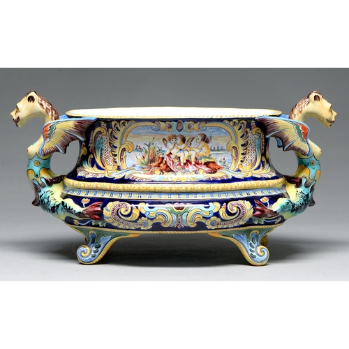 A French faience cistern, 20th c,