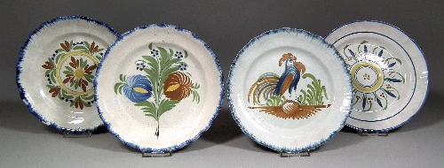 A French faience plate painted in