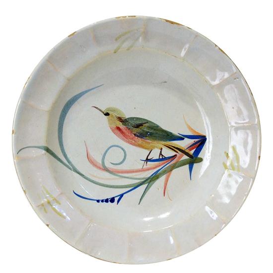 A French Faience Pottery Bird on