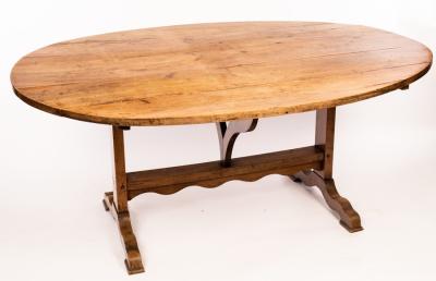 A French fruitwood table, the