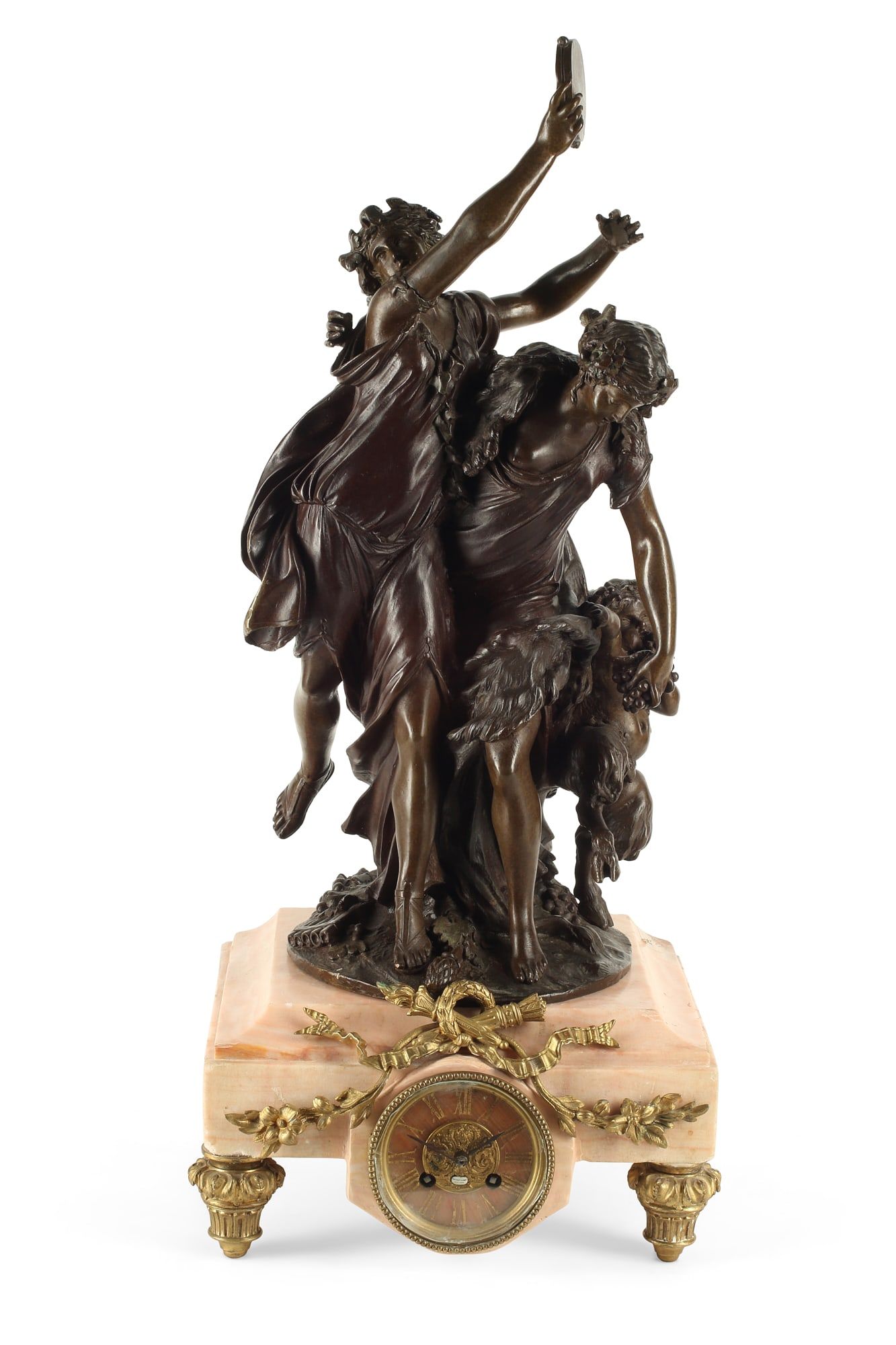 A FRENCH GILT AND BRONZE MARBLE