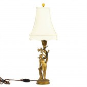 A FRENCH GILT AND PATINATED BR